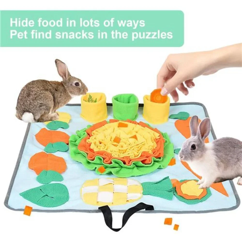 22inchX22inch Foraging Rabbit Snuffle Mat Enrichment Toy Washable Pet